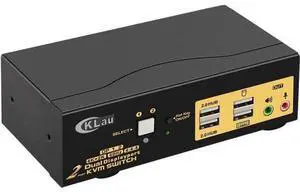 2-Port 2x2 Dual DisplayPort KVM Switch, 4K@60Hz 4:4:4, Audio & USB2.0 Hubs 2-Port 2x2 Dual DisplayPort KVM Switch, 4K@60Hz 4:4:4, Audio & USB2.0 Hubs