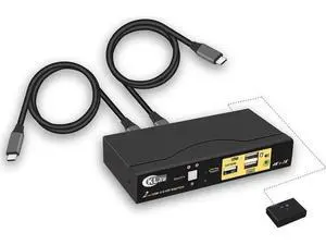 2 Port USB-C KVM Switch 4K@60Hz with Audio, USB Type-C KVM Switcher for 2 PCs/Mac/Mobile Share Single Monitor Keyboard Mouse, Cross OS Compatible 2 Port USB-C KVM Switch 4K@60Hz with Audio, USB Type-C KVM Switcher for 2 PCs/Mac/Mobile Share Single Monitor Keyboard Mouse, Cross OS Compatible