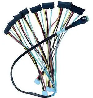 SFF-8654 SlimSAS 74Pin x8 to 8×SFF-8482 29Pin Splitter Cable, With 4 Molex Big 4Pin Power Connectors, 100cm Server Storage Cable SFF-8654 SlimSAS 74Pin x8 to 8×SFF-8482 29Pin Splitter Cable, With 4 Molex Big 4Pin Power Connectors, 100cm Server Storage Cable