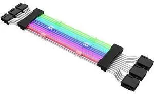 10.43 Inches ARGB 3x PCIe 8Pin GPU Power Extension Cable, 5V 3Pin Addressable RGB Sync Cord 10.43 Inches ARGB 3x PCIe 8Pin GPU Power Extension Cable, 5V 3Pin Addressable RGB Sync Cord