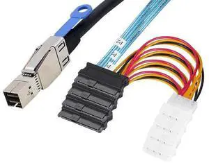 2PCS 3.3FT Internal HD Mini SAS SFF-8644 to 4 SFF-8482 Cable with IDE Power Cord, Internal SAS Storage Cable for Server RAID Card Hard Drive Expansion 2PCS 3.3FT Internal HD Mini SAS SFF-8644 to 4 SFF-8482 Cable with IDE Power Cord, Internal SAS Storage Cable for Server RAID Card Hard Drive Expansion