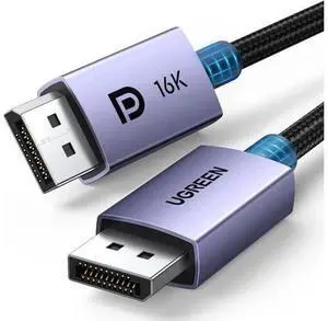 UGREEN DP 2.1 DisplayPort Cable 10FT, 40Gbps DSC 1.2a Braided DP Cord Support 16K@30Hz, 8K@240Hz, 4K@240Hz HDR HDCP FreeSync G-Sync, Compatible with Graphics Card, Gaming Monitor, Laptop, GPU UGREEN DP 2.1 DisplayPort Cable 10FT, 40Gbps DSC 1.2a Braided DP Cord Support 16K@30Hz, 8K@240Hz, 4K@240Hz HDR HDCP FreeSync G-Sync, Compatible with Graphics Card, Gaming Monitor, Laptop, GPU