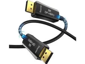 100FT DP 1.4 Optical Fiber Cable, 32.4Gbps DisplayPort 1.4 Cord, 8K@60Hz 4K@144Hz HDR HDCP 2.2, Compatible with NVIDIA RTX 3070 3080, ASUS Dell LG Samsung Alienware Monitor, HDTV, Projector, Gaming PC 100FT DP 1.4 Optical Fiber Cable, 32.4Gbps DisplayPort 1.4 Cord, 8K@60Hz 4K@144Hz HDR HDCP 2.2, Compatible with NVIDIA RTX 3070 3080, ASUS Dell LG Samsung Alienware Monitor, HDTV, Projector, Gaming PC
