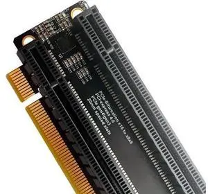 PCIe 4.0 x16 to x8×8 Bifurcation Splitter Card, 1-to-2 PCIe Expansion Board, 20mm Slot Pitch, CPU 4Pin Power Port + Matching 4Pin Cable PCIe 4.0 x16 to x8×8 Bifurcation Splitter Card, 1-to-2 PCIe Expansion Board, 20mm Slot Pitch, CPU 4Pin Power Port + Matching 4Pin Cable