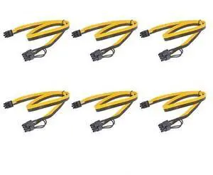 6 Pack 50cm PCIe 6Pin to 6+2Pin GPU Power Cables, PCI-E 8Pin Adapter Cords for BTC Mining Rig & Server Graphics Cards 6 Pack 50cm PCIe 6Pin to 6+2Pin GPU Power Cables, PCI-E 8Pin Adapter Cords for BTC Mining Rig & Server Graphics Cards
