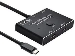 Bi-Directional USB-C MST 1-in-2 Switch Hub, Supports 8K@30Hz Video, 10Gbps USB 3.2 Data & 100W PD Pass-Through, 2-Way Type-C Selector for Laptops, Monitors and Docking Stations Bi-Directional USB-C MST 1-in-2 Switch Hub, Supports 8K@30Hz Video, 10Gbps USB 3.2 Data & 100W PD Pass-Through, 2-Way Type-C Selector for Laptops, Monitors and Docking Stations