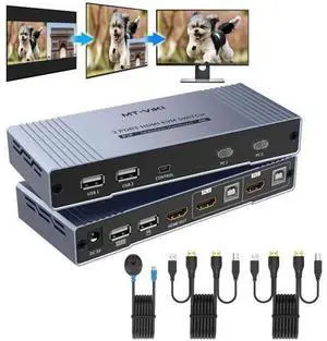 MT-VIKI 2x1 HDMI KVM Multiviewer, 2024 Upgraded Version with PIP, Seamless Switch 4K@30Hz & Hotkey Control MT-VIKI 2x1 HDMI KVM Multiviewer, 2024 Upgraded Version with PIP, Seamless Switch 4K@30Hz & Hotkey Control