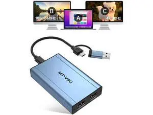 MT-VIKI USB 3.0 & USB-C to Dual HDMI Multi-Monitor Adapter for Extended Display, 4K@30Hz + 1080P@60Hz Dual Screen Splitter, Driver Required for Windows & Mac Laptops MT-VIKI USB 3.0 & USB-C to Dual HDMI Multi-Monitor Adapter for Extended Display, 4K@30Hz + 1080P@60Hz Dual Screen Splitter, Driver Required for Windows & Mac Laptops