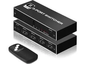 3 in 1 Out HDMI 2.1 Switch with IR Remote Control, 48Gbps High Speed HDMI Switcher Supports 8K@60Hz, 4K@120Hz, HDR, HDCP 2.3 for Nintendo Switch, PS4/PS5, Xbox 360/Xbox One, Fire TV Stick, PC, UHD TV 3 in 1 Out HDMI 2.1 Switch with IR Remote Control, 48Gbps High Speed HDMI Switcher Supports 8K@60Hz, 4K@120Hz, HDR, HDCP 2.3 for Nintendo Switch, PS4/PS5, Xbox 360/Xbox One, Fire TV Stick, PC, UHD TV