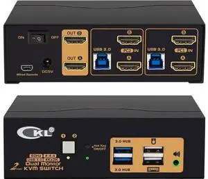 2 Port Dual Monitor HDMI KVM Switch USB3.0, 4K@60Hz HDMI KVM Switcher with Audio for 2 Computers Share Keyboard Mouse Monitor 2 Port Dual Monitor HDMI KVM Switch USB3.0, 4K@60Hz HDMI KVM Switcher with Audio for 2 Computers Share Keyboard Mouse Monitor