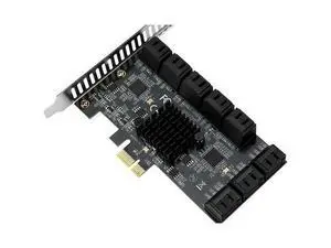 16 Port PCIe SATA 3.0 Expansion Card, PCI Express X1 to SATA III 6Gbps Controller Adapter, Riser Add On Card for Desktop Server NAS Chia Mining 16 Port PCIe SATA 3.0 Expansion Card, PCI Express X1 to SATA III 6Gbps Controller Adapter, Riser Add On Card for Desktop Server NAS Chia Mining