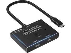 Bi-Directional USB-C 3.1 Switch 8K@30Hz 4K@120Hz, 100W PD Charging & 10Gbps Data Transfer Multi-Function Type-C Splitter Converter Bi-Directional USB-C 3.1 Switch 8K@30Hz 4K@120Hz, 100W PD Charging & 10Gbps Data Transfer Multi-Function Type-C Splitter Converter