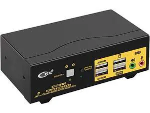 CKL 2-Port Dual HDMI KVM Switch 2x2, 4K@60Hz, Dual Monitor Selector with Audio & Dual USB 2.0 Hubs for 2 PCs CKL 2-Port Dual HDMI KVM Switch 2x2, 4K@60Hz, Dual Monitor Selector with Audio & Dual USB 2.0 Hubs for 2 PCs