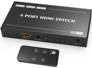 4 in 1 Out Directional HDMI 2.1 Switch with IR Remote, Ultra HD 8K 48Gbps High Speed HDMI Switcher Converter, Supports 8K@60Hz, 4K@120Hz, HDR, HDCP 2.3, VRR, ALLM 4 in 1 Out Directional HDMI 2.1 Switch with IR Remote, Ultra HD 8K 48Gbps High Speed HDMI Switcher Converter, Supports 8K@60Hz, 4K@120Hz, HDR, HDCP 2.3, VRR, ALLM