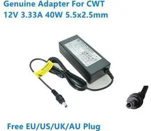 CWT 40W AC Power Adapter KPL-040F / KPL-040F-VI, 12V 3.33A 5.5x2.5mm DC Barrel Tip Replacement Charger CWT 40W AC Power Adapter KPL-040F / KPL-040F-VI, 12V 3.33A 5.5x2.5mm DC Barrel Tip Replacement Charger