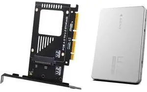 PCIe 4.0 X16 to U.2 NVMe SSD Adapter Card with Enclosure, 32Gbps/64Gbps High Speed U.2 Expansion Card, Works with PCIe X4 X8 X16 Motherboard Slots PCIe 4.0 X16 to U.2 NVMe SSD Adapter Card with Enclosure, 32Gbps/64Gbps High Speed U.2 Expansion Card, Works with PCIe X4 X8 X16 Motherboard Slots