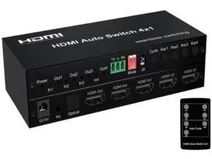 4 In 1 Out HDMI Switch with Seamless Timing Cycle Switching, 1080P@60Hz HDMI Switcher Selector with RS232, IR Remote, Optical SPDIF + 3.5mm L/R Audio Extractor, Auto Signal Switch Function for DVD, HD 4 In 1 Out HDMI Switch with Seamless Timing Cycle Switching, 1080P@60Hz HDMI Switcher Selector with RS232, IR Remote, Optical SPDIF + 3.5mm L/R Audio Extractor, Auto Signal Switch Function for DVD, HD