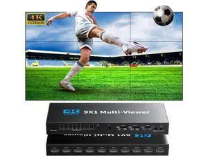 9x1 HDMI Multi-Viewer Seamless Switcher 9 in 1 Out with IR Remote, 10 Adjustable Viewing Modes & Independent Audio Switch Function, Supports 4K@30Hz, Screen Divider Box for Security Cameras, Game Cons 9x1 HDMI Multi-Viewer Seamless Switcher 9 in 1 Out with IR Remote, 10 Adjustable Viewing Modes & Independent Audio Switch Function, Supports 4K@30Hz, Screen Divider Box for Security Cameras, Game Cons