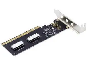 Dual OCuLink SFF-8611/8612 8i to PCIe 4.0 x16 Expansion Adapter, With 8cm & 12cm Low/Full Profile Brackets Dual OCuLink SFF-8611/8612 8i to PCIe 4.0 x16 Expansion Adapter, With 8cm & 12cm Low/Full Profile Brackets