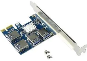 PCIe 1X to 4 PCIe 16X Riser Card USB3.0 External PCI-e Port Multiplier Adapter for Bitcoin Mining Rig PCIe 1X to 4 PCIe 16X Riser Card USB3.0 External PCI-e Port Multiplier Adapter for Bitcoin Mining Rig