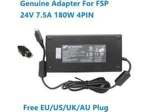 FSP 180W AC Power Adapter FSP180-AAAN1 FSP180-AAAN2, DC 24V 7.5A 4-Pin Desktop Charger for Industrial Laptops, IPC and Embedded Equipment FSP 180W AC Power Adapter FSP180-AAAN1 FSP180-AAAN2, DC 24V 7.5A 4-Pin Desktop Charger for Industrial Laptops, IPC and Embedded Equipment