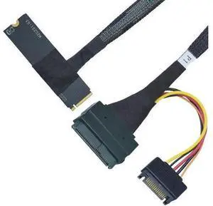 PCIe 5.0 M.2 to U.2 Adapter Cable, M.2 NVMe to SFF-8639 U.2 SSD Converter Cord with 15Pin SATA Power, Bottom Side Exit Design, 50cm/1.6ft Length for Servers Workstations NAS Storage PCIe 5.0 M.2 to U.2 Adapter Cable, M.2 NVMe to SFF-8639 U.2 SSD Converter Cord with 15Pin SATA Power, Bottom Side Exit Design, 50cm/1.6ft Length for Servers Workstations NAS Storage