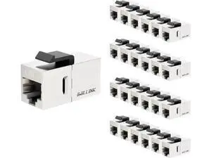 25 Pack Shielded Cat7 RJ45 Keystone Coupler Insert, 10Gbps STP Female to Female Ethernet Keystone Jack Extender Adapter, Compatible with Cat5e/Cat6/Cat6A/Cat7 Network Cables for Wall Plate Patch Panel 25 Pack Shielded Cat7 RJ45 Keystone Coupler Insert, 10Gbps STP Female to Female Ethernet Keystone Jack Extender Adapter, Compatible with Cat5e/Cat6/Cat6A/Cat7 Network Cables for Wall Plate Patch Panel