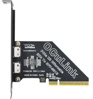 Gen4 PCIe x8 to OCuLink SFF-8612 Adapter Card, SFF-8611 External PCIe Breakout for eGPU Dock, External Graphics Card & U.2 NVMe SSD, PCIe 4.0 x8 Host Expansion Adapter Gen4 PCIe x8 to OCuLink SFF-8612 Adapter Card, SFF-8611 External PCIe Breakout for eGPU Dock, External Graphics Card & U.2 NVMe SSD, PCIe 4.0 x8 Host Expansion Adapter