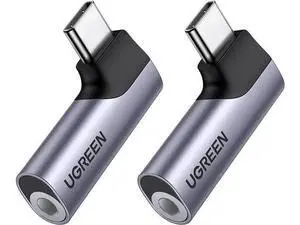 UGREEN 2 Pack USB C to 3.5mm Audio Adapter, Right Angle Type C Aux Dongle with Built-in DAC Chip, HiFi Stereo & Mic Support, Compatible with iPhone 17/16/15 Pro Max/Plus, iPad Pro, Galaxy S25 Ultra, P UGREEN 2 Pack USB C to 3.5mm Audio Adapter, Right Angle Type C Aux Dongle with Built-in DAC Chip, HiFi Stereo & Mic Support, Compatible with iPhone 17/16/15 Pro Max/Plus, iPad Pro, Galaxy S25 Ultra, P