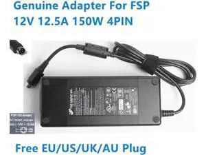 FSP FSP150-AHAN1 FSP150-AHB 12V 12.5A 150W 4-Pin AC Power Adapter Laptop Workstation Charger FSP FSP150-AHAN1 FSP150-AHB 12V 12.5A 150W 4-Pin AC Power Adapter Laptop Workstation Charger