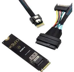 M-Key NGFF M.2 NVMe to SFF-8654 to SFF-8639 U.2 SSD Cable, Slimline SAS Mainboard PCIe SSD Adapter Cord for Server Workstation U.2 NVMe Storage Expansion M-Key NGFF M.2 NVMe to SFF-8654 to SFF-8639 U.2 SSD Cable, Slimline SAS Mainboard PCIe SSD Adapter Cord for Server Workstation U.2 NVMe Storage Expansion