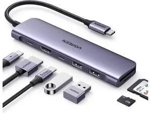 UGREEN Revodok 1071 7 in 1 USB C Multiport Hub Dock with 4K HDMI, 100W PD Charging, 5Gbps USB-C & Dual USB-A Ports, SD TF Card Reader for USB-C Laptops Tablets UGREEN Revodok 1071 7 in 1 USB C Multiport Hub Dock with 4K HDMI, 100W PD Charging, 5Gbps USB-C & Dual USB-A Ports, SD TF Card Reader for USB-C Laptops Tablets