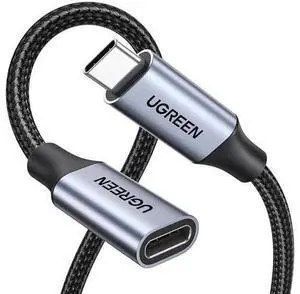 1.5Ft/0.5M UGREEN USB-C Extension Cable, 10Gbps Data & 100W Charging, Nylon Braided Type C Male to Female Extender Compatible with PSVR2, MacBook, iPad, USB-C Hub, Magsafe Charger, iPhone 15 1.5Ft/0.5M UGREEN USB-C Extension Cable, 10Gbps Data & 100W Charging, Nylon Braided Type C Male to Female Extender Compatible with PSVR2, MacBook, iPad, USB-C Hub, Magsafe Charger, iPhone 15