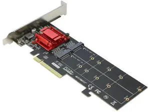 Dual M.2 NVMe PCIe 3.1 Expansion Adapter Card, PCI-E X8/X16 to 2-Port M Key NVMe SSD Converter, Support 2230/2242/2260/2280/22110 Size NGFF Drives Dual M.2 NVMe PCIe 3.1 Expansion Adapter Card, PCI-E X8/X16 to 2-Port M Key NVMe SSD Converter, Support 2230/2242/2260/2280/22110 Size NGFF Drives
