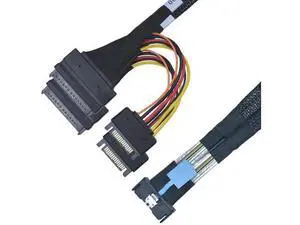 PCIe 4.0 MCIO x8 to Dual SFF-8639 U.2 NVMe SSD Converter Cable with 15Pin SATA Power, 3.3ft/100cm Internal Storage Cord for Server Workstation RAID NAS PCIe 4.0 MCIO x8 to Dual SFF-8639 U.2 NVMe SSD Converter Cable with 15Pin SATA Power, 3.3ft/100cm Internal Storage Cord for Server Workstation RAID NAS