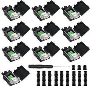 10 Pack White DB9 Male RS232 Breakout Board with Housing, Solder-Free D-SUB 9Pin Serial Port to Terminal Block Wiring Adapter Module 10 Pack White DB9 Male RS232 Breakout Board with Housing, Solder-Free D-SUB 9Pin Serial Port to Terminal Block Wiring Adapter Module
