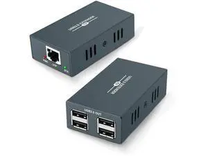 USB 2.0 Over Ethernet Extender Kit with Built-in 4-Port Hub, Extend USB Signal Up to 165FT (50M) via Cat5e/Cat6/Cat7 Cable, Plug and Play No Driver Required USB RJ45 LAN Extension USB 2.0 Over Ethernet Extender Kit with Built-in 4-Port Hub, Extend USB Signal Up to 165FT (50M) via Cat5e/Cat6/Cat7 Cable, Plug and Play No Driver Required USB RJ45 LAN Extension