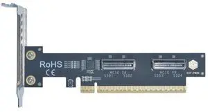 PCIe 5.0 x16 to 2 Upward MCIO x8 Adapter Card, Supports 4 U.2 NVMe SSD PCIe 5.0 x16 to 2 Upward MCIO x8 Adapter Card, Supports 4 U.2 NVMe SSD