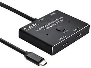 USB-C Bi-Directional MST Switch Hub 1 In 2 Out, 8K@30Hz Video, 10Gbps Data Transfer, 100W PD Charging, Type-C Splitter for Laptop Monitor Docking USB-C Bi-Directional MST Switch Hub 1 In 2 Out, 8K@30Hz Video, 10Gbps Data Transfer, 100W PD Charging, Type-C Splitter for Laptop Monitor Docking