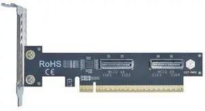PCIe 5.0 x16 to 2 Upward MCIO x8 Adapter Card, Support 4 U.2 NVMe SSD Gen5 Storage Card PCIe 5.0 x16 to 2 Upward MCIO x8 Adapter Card, Support 4 U.2 NVMe SSD Gen5 Storage Card