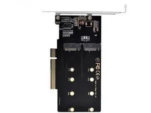 Dual M.2 to PCIe 3.0 X8 Adapter Card for NVME & AHCI SSD Dual M.2 to PCIe 3.0 X8 Adapter Card for NVME & AHCI SSD