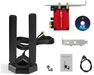AX210 WiFi 6E PCIe Wireless Adapter, Tri-Band 2.4G/5G/6G with Bluetooth 5.3 for Desktop AX210 WiFi 6E PCIe Wireless Adapter, Tri-Band 2.4G/5G/6G with Bluetooth 5.3 for Desktop