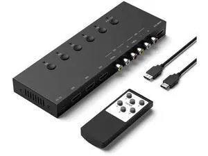 2-Way RCA AV to HDMI Converter with 3-Port HDMI 2.0 Switch 2-in-1 Combo Adapter, 4:3/16:9 Aspect Ratio Adjustable for Retro Consoles & Modern Game Players 2-Way RCA AV to HDMI Converter with 3-Port HDMI 2.0 Switch 2-in-1 Combo Adapter, 4:3/16:9 Aspect Ratio Adjustable for Retro Consoles & Modern Game Players