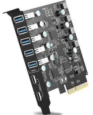 7-Port PCIe USB 3.2 Gen 2 Front Expansion Card, Internal USB Hub Converter with 5 USB-A & 2 USB-C Ports, Super Speed 10Gbps PCI-E Adapter Supports Windows XP/7/8/10/11 & Linux 7-Port PCIe USB 3.2 Gen 2 Front Expansion Card, Internal USB Hub Converter with 5 USB-A & 2 USB-C Ports, Super Speed 10Gbps PCI-E Adapter Supports Windows XP/7/8/10/11 & Linux