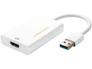 USB 3.0 to HDMI Adapter with Built-in DisplayLink Chip, External USB Graphics Video Converter, 1080P Full HD Multi-Monitor Extender, White, Compatible with Windows 7/8/8.1/10 & MacOS USB 3.0 to HDMI Adapter with Built-in DisplayLink Chip, External USB Graphics Video Converter, 1080P Full HD Multi-Monitor Extender, White, Compatible with Windows 7/8/8.1/10 & MacOS