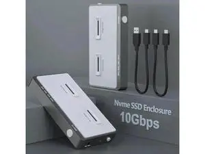 10Gbps Tool-Free Dual-Bay M.2 NVMe Docking Station with Offline Clone Function, USB C NVMe SSD Duplicator Enclosure Supports M-Key PCIe M.2 SSD 2242 2260 2280 22110, Dual Slot External SSD Clone Dock 10Gbps Tool-Free Dual-Bay M.2 NVMe Docking Station with Offline Clone Function, USB C NVMe SSD Duplicator Enclosure Supports M-Key PCIe M.2 SSD 2242 2260 2280 22110, Dual Slot External SSD Clone Dock