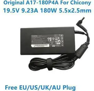 Chicony 180W AC Adapter 19.5V 9.23A A17-180P4A, Replacement Charger for CLEVO P950HR N850HP6 MSI GS63VR GE72VR GS65 A15-180P1A Chicony 180W AC Adapter 19.5V 9.23A A17-180P4A, Replacement Charger for CLEVO P950HR N850HP6 MSI GS63VR GE72VR GS65 A15-180P1A