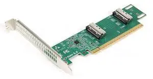 PCIe 5.0 x16 to Dual MCIO 8i SFF-TA-1016 VROC Adapter Card, Mini Cool Edge IO Converter for Motherboard NVMe SSD & GPU Extension PCIe 5.0 x16 to Dual MCIO 8i SFF-TA-1016 VROC Adapter Card, Mini Cool Edge IO Converter for Motherboard NVMe SSD & GPU Extension
