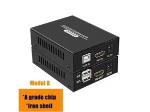 1 Pair 60M Video Extension Adapter HDMI-compatible KVM USB-A Keyboard Mouse Aluminium Alloy RJ45 Lan Ethernet Extender TX RX(EU Plug) (Model A) 1 Pair 60M Video Extension Adapter HDMI-compatible KVM USB-A Keyboard Mouse Aluminium Alloy RJ45 Lan Ethernet Extender TX RX(EU Plug) (Model A)