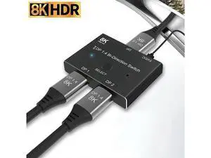 8K Displayport 1.4 Switch Displayport Bi-direction DP Splitter Switcher Displayport 2X1 1X2 KVM Adapter g-sync 8K@30Hz 4K@120Hz 8K Displayport 1.4 Switch Displayport Bi-direction DP Splitter Switcher Displayport 2X1 1X2 KVM Adapter g-sync 8K@30Hz 4K@120Hz